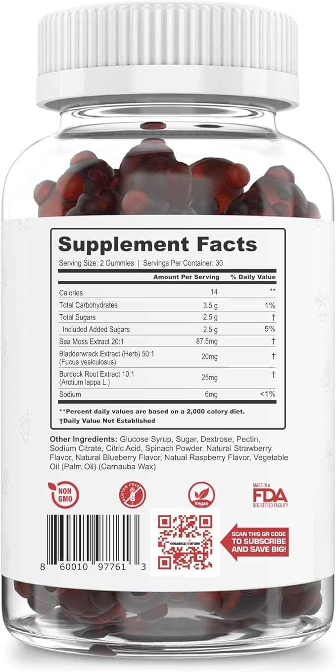 ORGANICS NATURE Black Seed Oil Capsules (2 Bottles) & Sea Moss Gummies (2 Bottles) | Vegan Softgels, for Hair, Skin, Heart, Joint Support, Lung Detox, Energy, Mucus Clear, Thyroid, Digestion Omega 3s