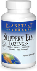 Planetary Herbals Slippery Elm Strawberry Lozenges, Herbal Throat Support, 100 Lozenge