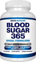 Arazo Nutrition Blood Sugar 365 Supplement – Supports Healthy Energy Levels - 120 Herbal Pills - 60 Day Supply