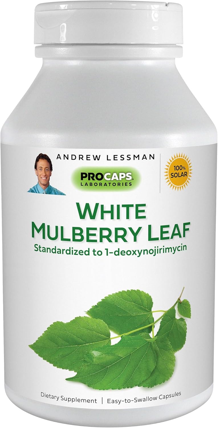 ANDREW LESSMAN White Mulberry Leaf 60 Softgels - High Potency Standardized White Mulberry Leaf. Small Easy to Swallow Softgels