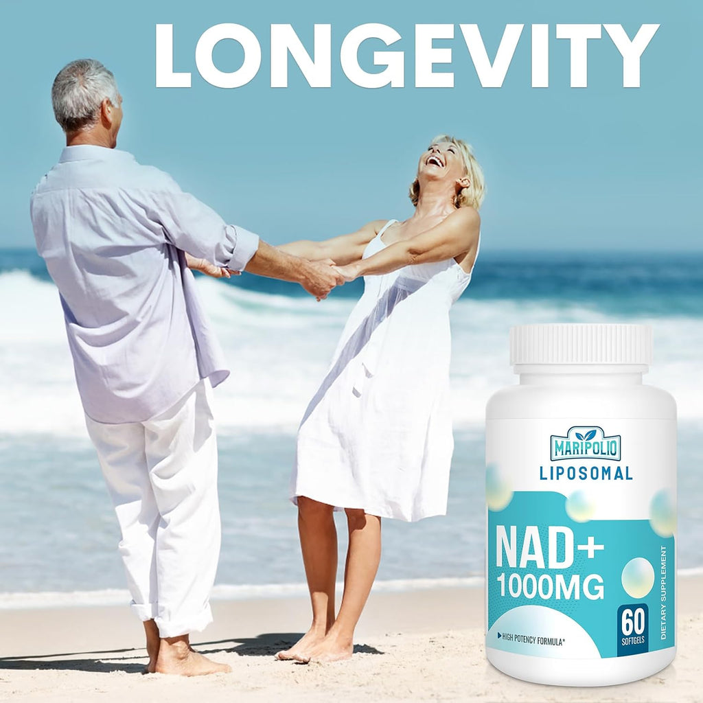 Liposomal NAD+ Supplement 1000 mg | Highest NAD Pontecy | Max Absorption | Pure NAD Supplement | Energy and DNA Repair, Aging Defense, Brain Function | 180 Softgels