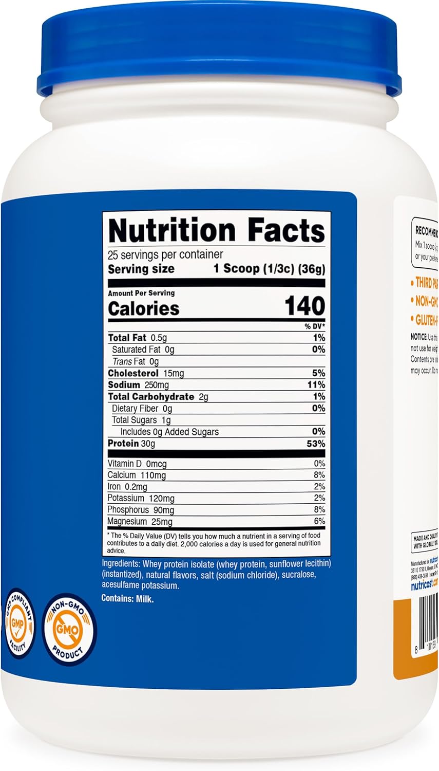 Nutricost Whey Protein Isolate (Salted Caramel) 2LBS