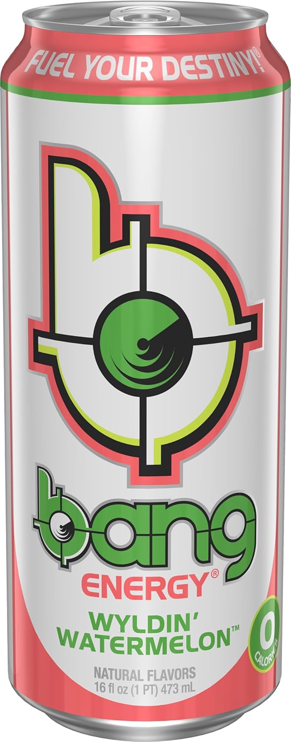 Bang Energy Wyldin’ Watermelon, Sugar-Free Energy Drink, 16-Ounce (Pack of 12)