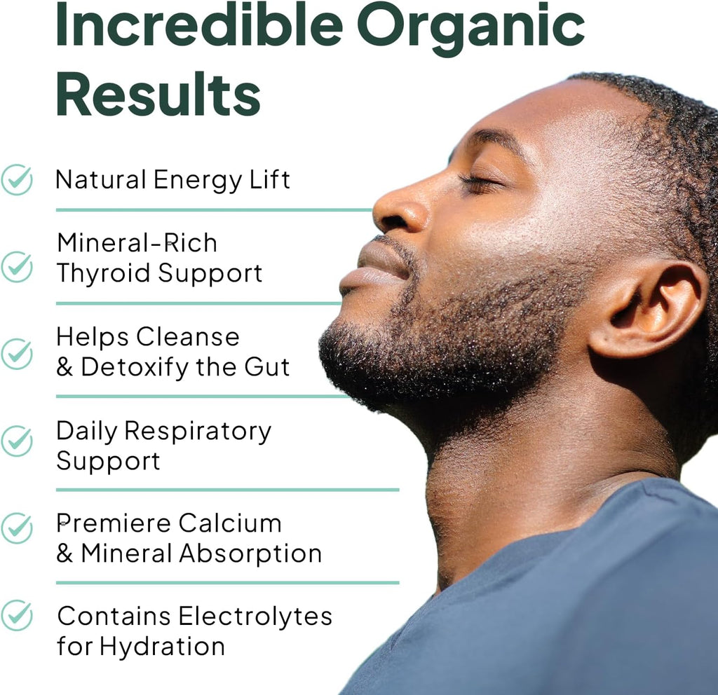 Wild Sea Moss Capsules - 100% Organic Irish Sea Moss with Organic Chlorella, Bladderwrack and Vitamin D for Energy, Lung Health and Thyroid Support for Women and Men - 3 Bottles