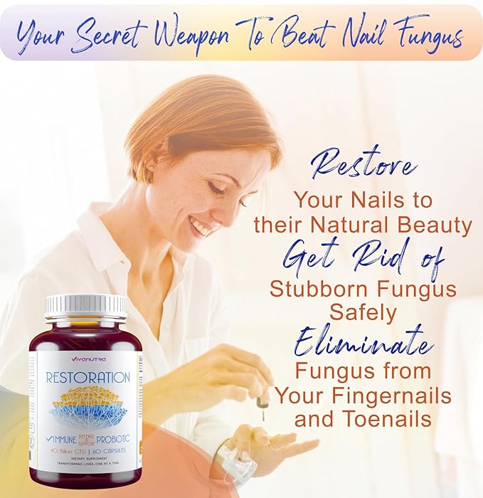 Restoration Toenail Fungus Treatment Probiotic Pills - Nail Fungus Treatment For Toenail, fungus Fungi Foot Repair Extra strength, Intensive Toe Nail renewal feet Fungus Supplement - Month Supply 60ct
