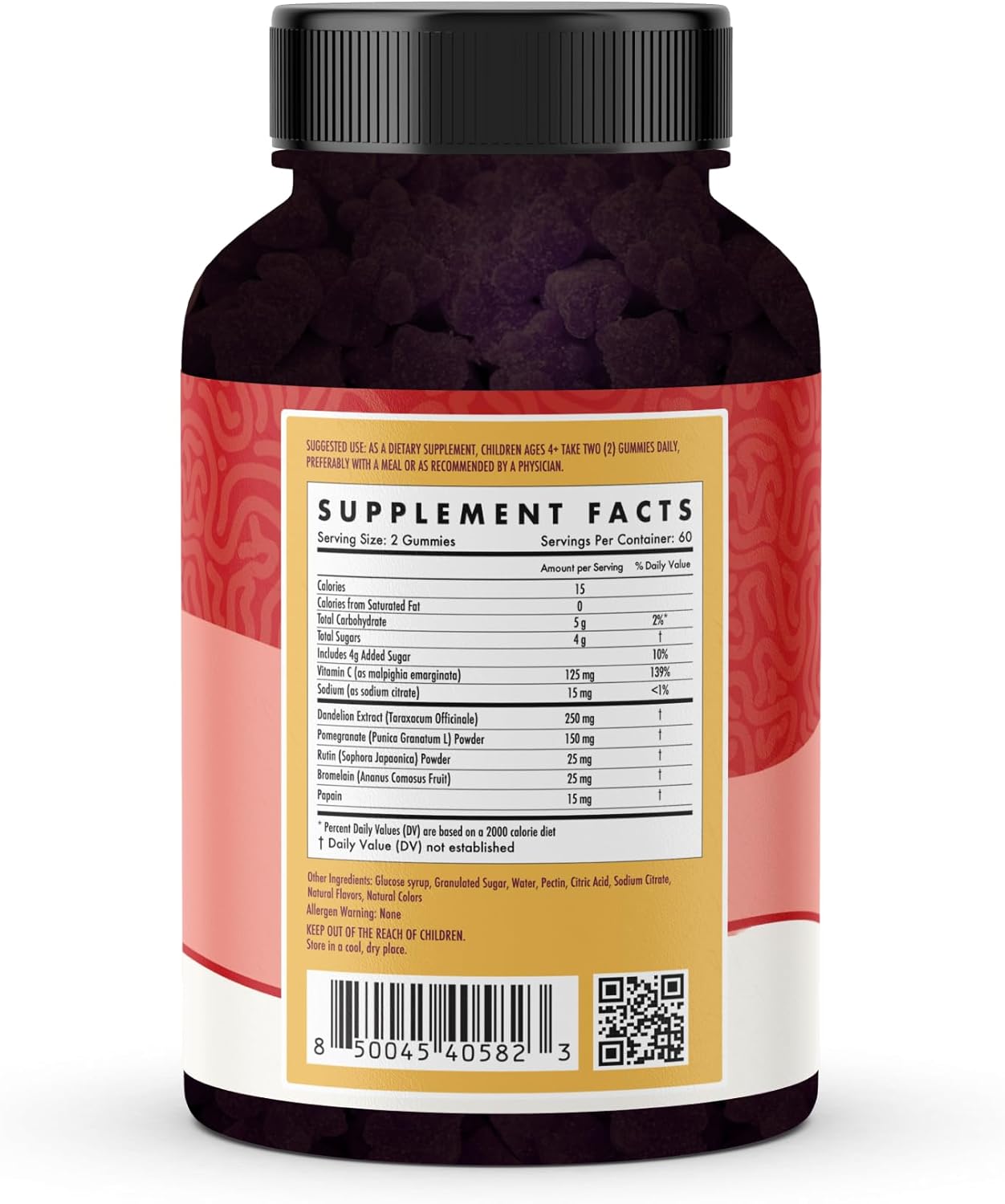 Kids Naturals Spike Support Gummies – Year-Round Wellness with Vitamin C, D & Zinc | 120ct (2 Month Supply)