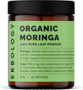 Erbology Organic Moringa Leaf Powder 3.2 oz - 45 Servings - Body Cleansing - Immunity Support - Rich in Iron - Sustainably Sourced Straight from Farm in India - Small Batch - Vegan - GMO-Free