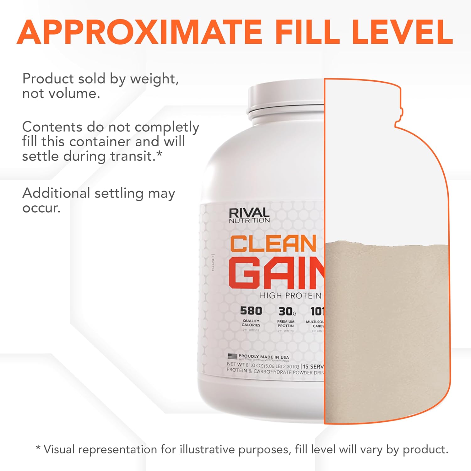 RIVAL NUTRITION Naturally Flavored Clean Gainer (5lb, Cookies and Cream)
