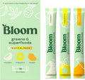 Bloom Nutrition Superfood Greens Powder Stick Packs, Digestive Enzymes with Probiotics and Prebiotics, Gut Health, Bloating Relief for Women, Chlorella, Green Juice Mix, 18 SVG, Tropical Variety