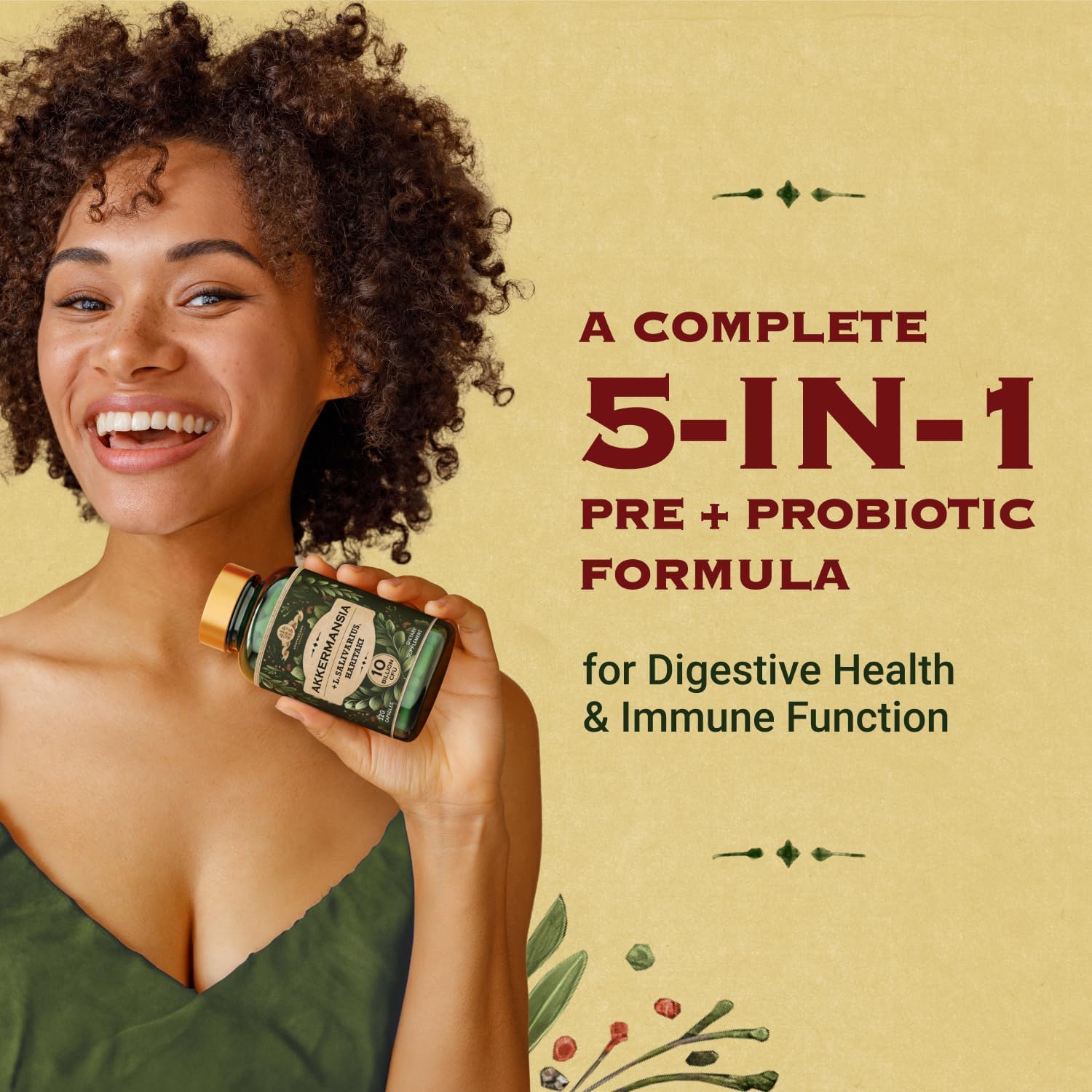 Akkermansia Muciniphila Probiotics and Prebiotics - GLP 1 Booster w/Lactobacillus Salivarius | Fiber Supplement Gut Health & Digestive Health | Women Probiotic Akkermansia Light (2)