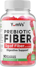 Yum-Vs - Prebiotic Fiber Gummies for Adults & Kids - 5g Digestive Aid Gummy Fiber Supplement - Keto Friendly Prebiotic Daily Fiber Supplement for Women & Men - No Sugar Added Dietary Fiber (90 Count)
