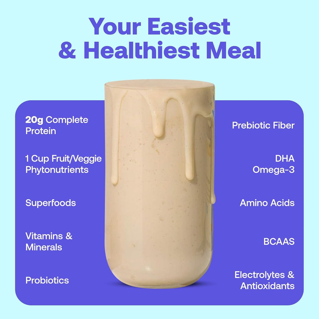 Happy Viking Vanilla Plant Protein Powder, Created by Venus Williams, 20G Protein, Low Carb, Keto, Vegan, Gluten-Free, Non-GMO, Superfoods, Complete Meal Replacement, 1 Canister (24 oz.)