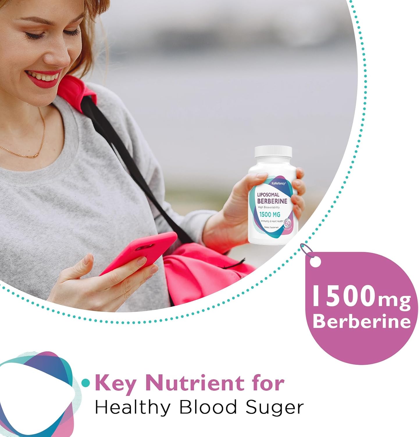 Berberine HCL Supplement 1500mg - High Bioavailability Liposomal Berberine Capsules for Women and Men, AMPK Activator for Cardiovascular Health, Sugar-Free, Non-GMO,180 Softgels