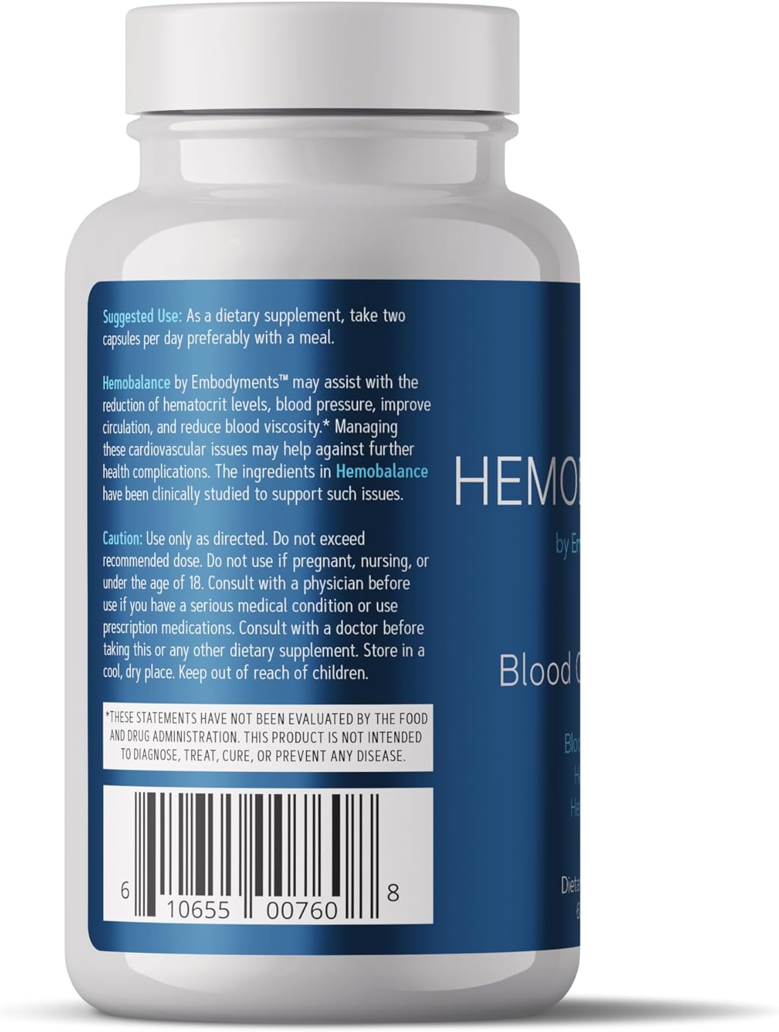 Complete Nutrition HemoBalance Blood Optimization Supplement, 60 Capsules, Supports Hematocrit Levels and Reduces Blood Viscosity