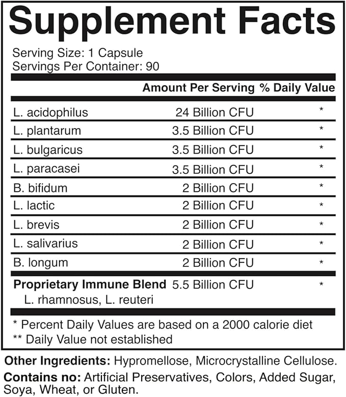 Probiotic for Gut Health & Immune Support — Daily Digestive Balance, Bloating Relief & Better Nutrient Absorption — 60 Capsules