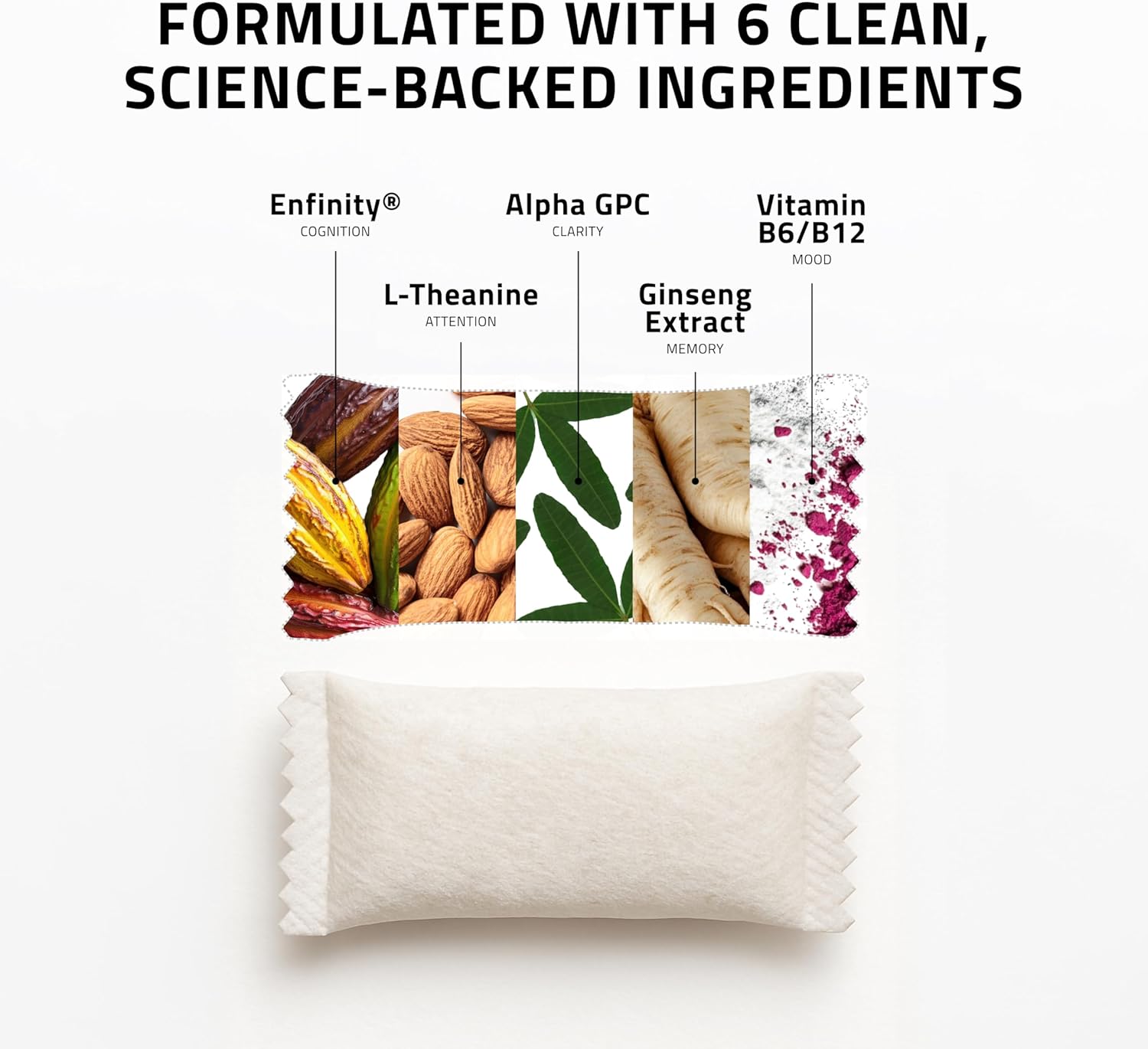 Ultra Focus Pouches with Vitamin B12, L-Theanine, Vitamin B6, Ginseng & Alpha GPC, Natural Adaptogens and Nootropics for Energy and Clarity, Plant Based and Caffeine Free, Variety, 3-Pack