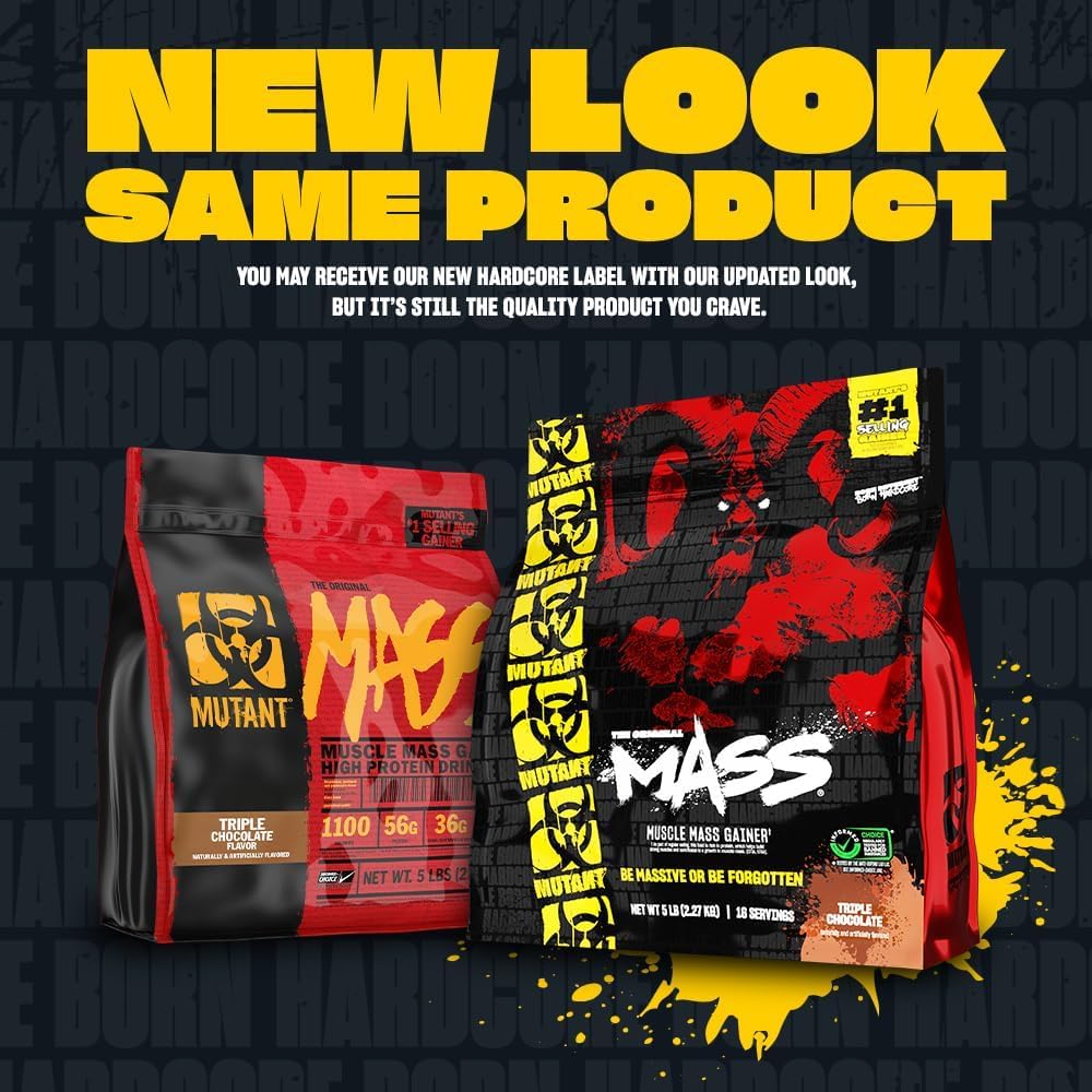 Mutant Mass | Weight Mass Gainer Protein Powder - high Calorie Protein Powder for Mass gain - Strawberry Banana - 5 Pound