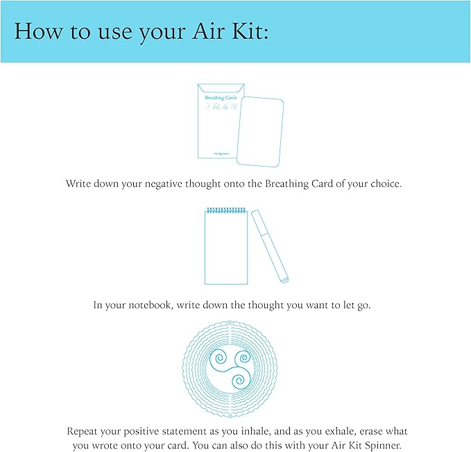 The Air Kit - Breathe Away Negative Thoughts for Stress Relief and Healing - Give The Gift of Peace of Mind - Self Care Kit by Two Sage Sisters