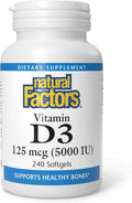 Natural Factors Vitamin D3 5000 IU 240/SG (Multi-Pack)