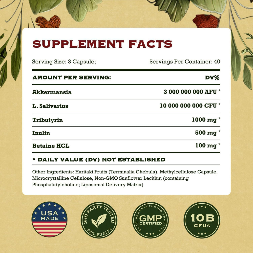 Akkermansia Muciniphila Probiotics and Prebiotics - GLP 1 Booster w/Lactobacillus Salivarius | Fiber Supplement Gut Health & Digestive Health | Women Probiotic Akkermansia Light (2)