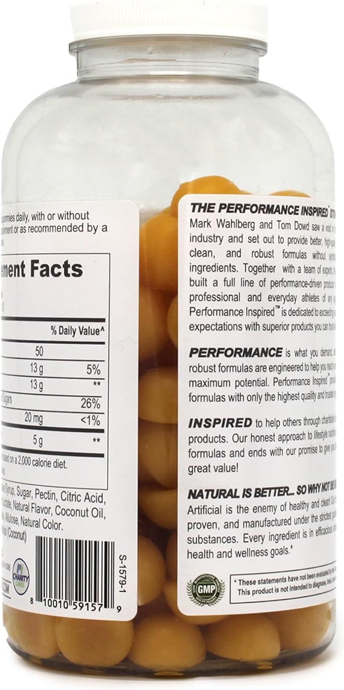 PERFORMANCE INSPIRED Creatine Gummies – 5g Creatine Monohydrate – Muscle Recovery & Strength Support – Lemon Flavor – 150 Count