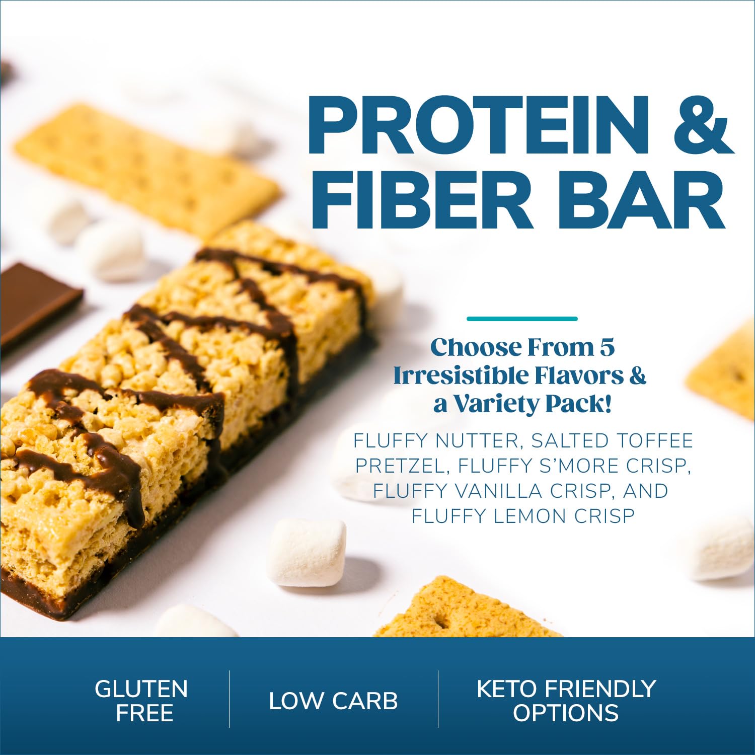 Wonderslim High Fiber Protein Bars, Fluffy Vanilla Crisp | 15g Protein, 6g Fiber | Low Sugar, Low Carb | Healthy Indulgence | Satisfying, Supports Energy & On-the-Go Convenience, 7 Pack