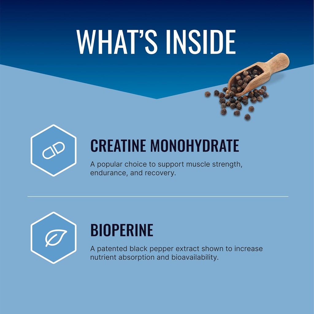 Approved Science Creatine Monohydrate Powder with BioPerine - Supports Lean Muscle Growth and Recovery - 180 Servings - 5g Per Serving - Unflavored - Non-GMO, Vegan