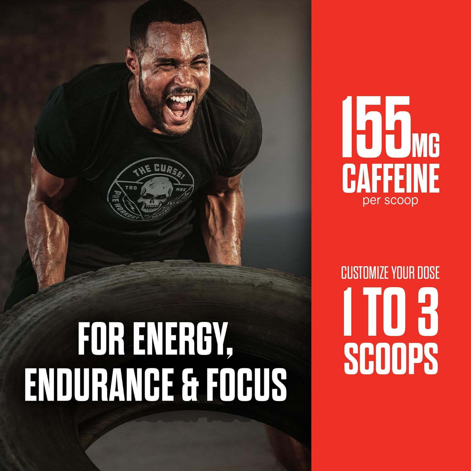 JNX SPORTS The Curse! Pre Workout Powder for Men & Women, Caffeine, Beta-Alanine, Creatine, L-Citrulline, 50 Servings, Fruit Punch Flavor – Boost Energy, Strength & Focus