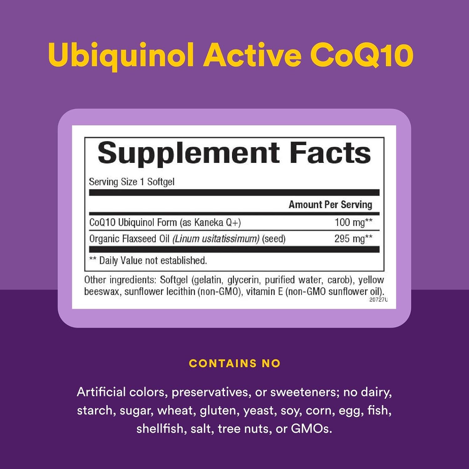 Natural Factors Ubiquinol Active CoQ10 100 mg, High-Absorption Coenzyme Q10 Supplement for Energy, Heart and Cognitive Support, 120 Softgels
