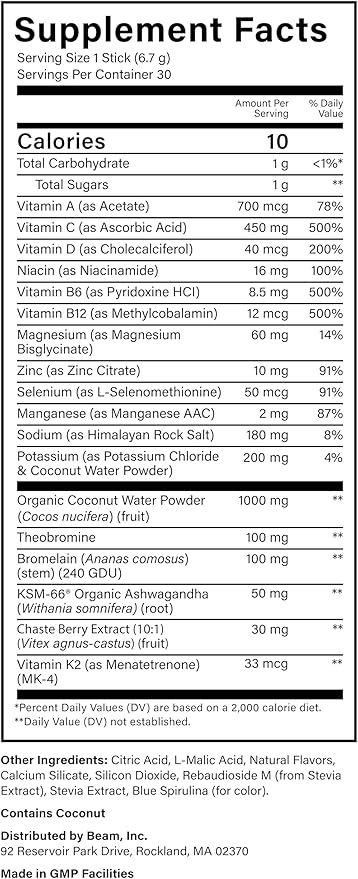 Beam Glow, Hormone Balance for Women, Cortisol Support for Women, Thyroid Support Powder with Selenium, Bromelain and Chasteberry, PMS Relief, Hair Skin & Nails, Health and Wellness Gift, 30 Servings
