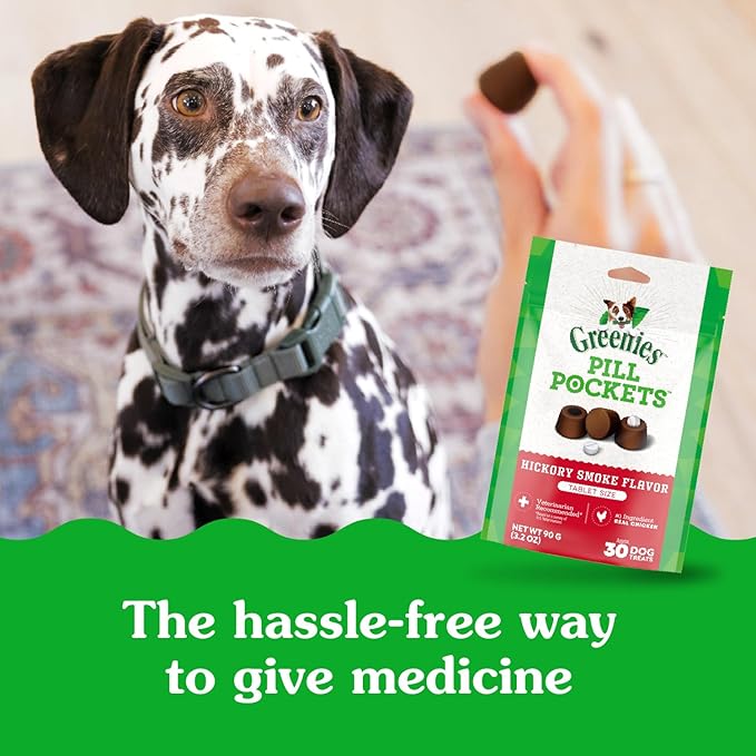 Greenies Pill Pockets for Dogs Large Size, Dog Treat Pouch for Capsule Medication, Hickory Smoke Flavor, 7.9 oz. Pouch