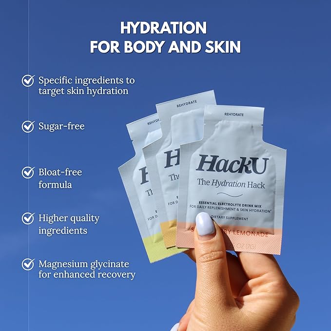 HackU Sugar-Free Electrolyte Packets for Body and Skin Hydration Support | Variety Pack | 10ct | Drink Mix