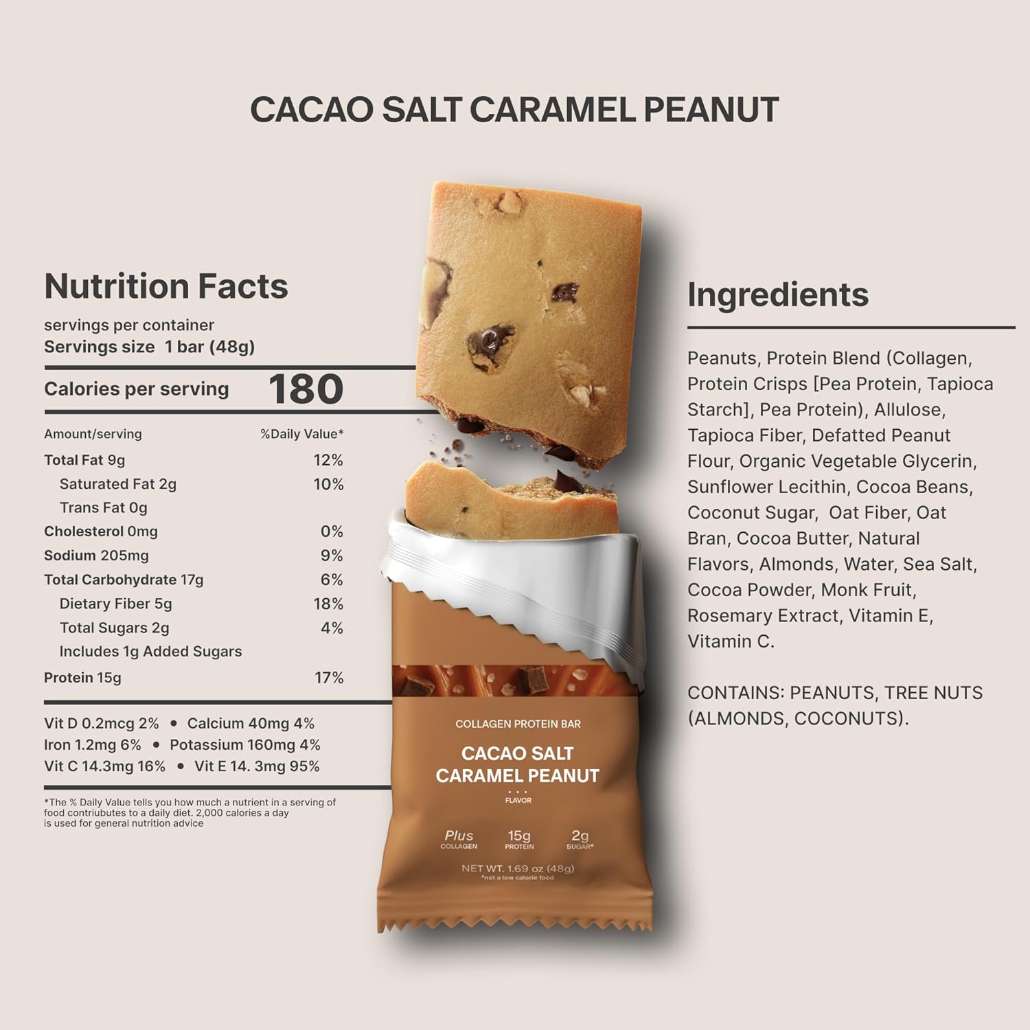 Stars + Honey Protein Bars- Cacao Salt Caramel Peanut,15g Protein, 2g Sugar, w/ Collagen Keto Friendly Snack - Gluten, Dairy, & Soy Free - High-Protein Snacks for Energy & Recovery-10 pack