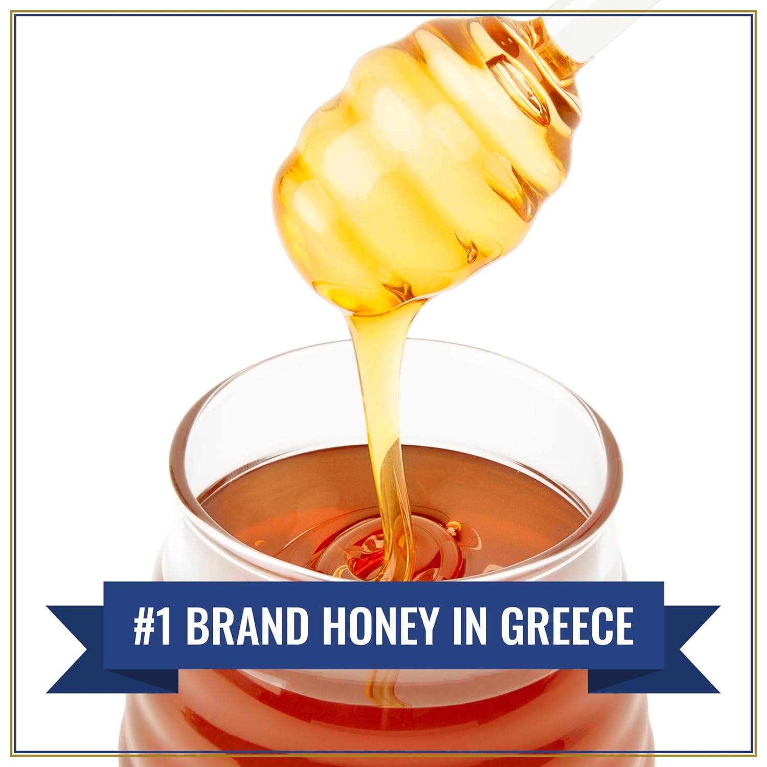 Attiki Pure Greek Honey with Wild Flora and Thyme, Perfect for Baking, Cooking, Lemonade and Tea, 16 oz (453 grams), Glass Jar