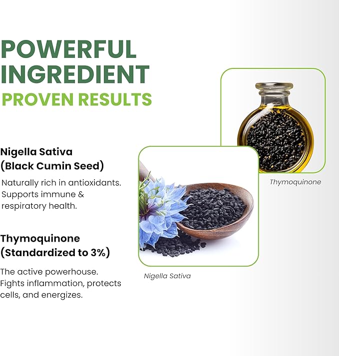 Cold Pressed Black Seed Oil Capsules for Skin, Joint, Metabolic & Immune Health | USP-Grade, Full-Spectrum Formula with 3% Thymoquinone | Non-GMO Black Cumin Seed Oil | Pack of 2