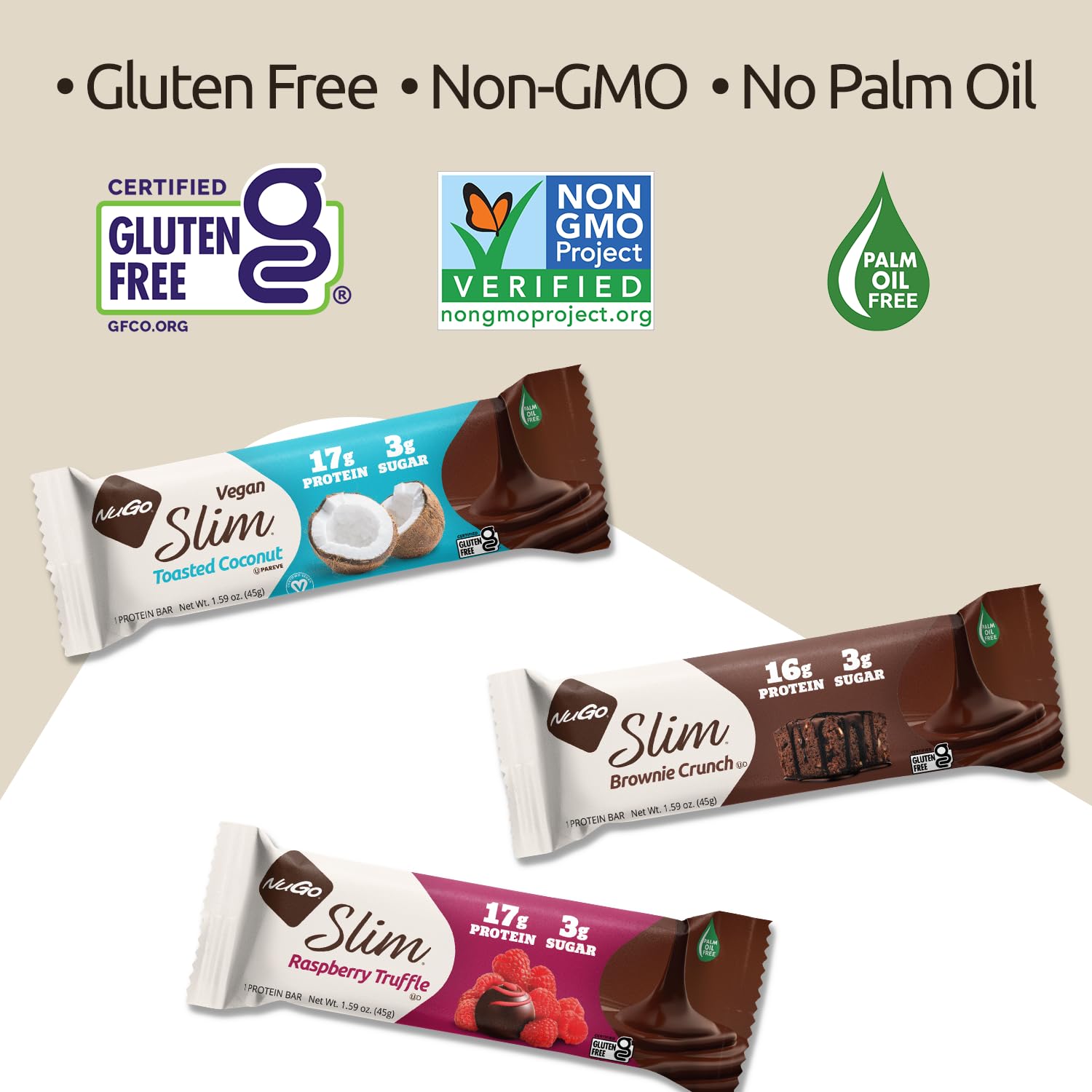 NuGo Slim Dark Chocolate Raspberry Truffle, 17g Protein, 2g Sugar, 7g Fiber, Low Net Carb, Keto Friendly, Gluten Free, 12 Count