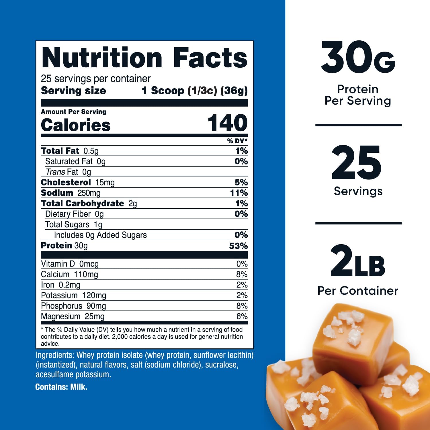 Nutricost Whey Protein Isolate (Salted Caramel) 2LBS