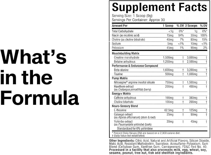 MuscleTech Pre-Workout Powder, Vapor X5 - Sports Nutrition Muscle Building Supplements for Women & Men - Intense Muscle Pump Energy Powder Drink Mix - Miami Spring Break, 272g (30 Servings)