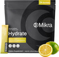 Mikra Hydrate Electrolytes Powder Packets, Sugar Free Hydration Powder Sticks, Naturally Flavored Electrolyte Drink Mix for Needed Hydration Support, Daily Wellness and Workout, Lemon Lime, 24 Pack