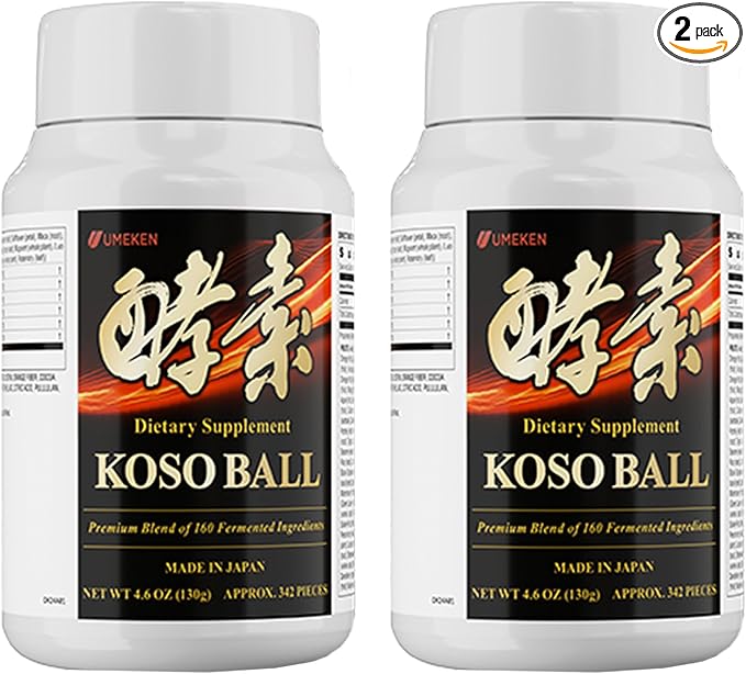 Koso Ball Infused with Pure 160 Fermented Ingredients, Supports Stomach & Intestine Health, Immune Health, Japanese Supplements for Overall Wellness & Balanced Nutrition, Small 342 Pieces, Pack of 2