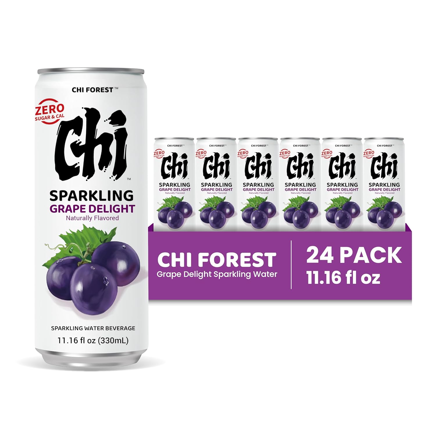 CHI FOREST Grape Delight sparkling water, 0 Sugar 0 Carolies, 11.15 oz* 24
