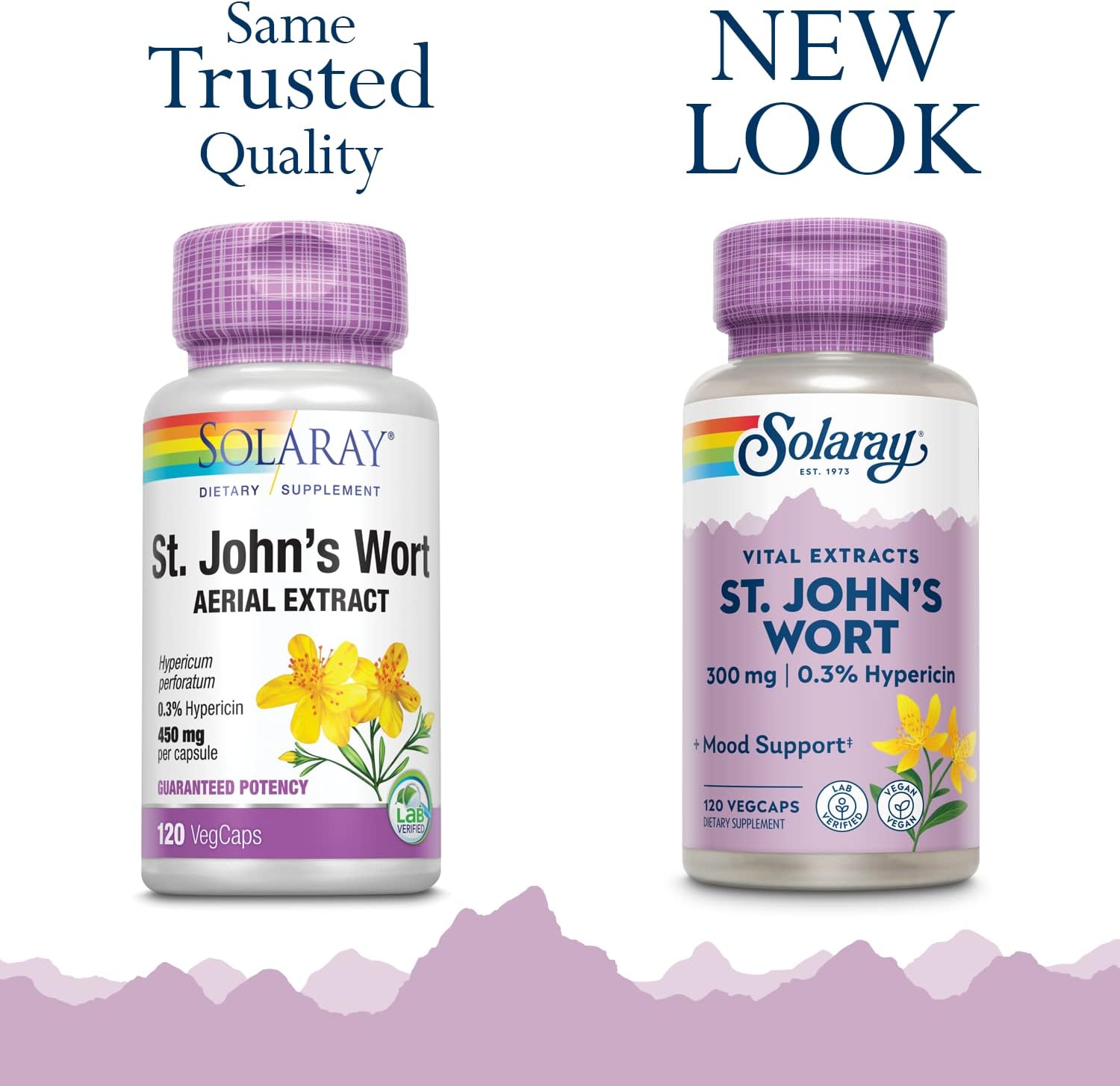 SOLARAY St Johns Wort Aerial Extract 300 mg, 0.3% Hypericin, Mood & Brain Health Support, Vegan & Lab Verified for Quality, 120 Servings, 120 VegCaps