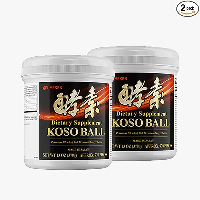 Koso Ball Infused with Pure 160 Fermented Ingredients, Supports Stomach & Intestine Health, Immune Health, Japanese Supplements for Overall Wellness & Balanced Nutrition, Large 970 Pieces, Pack of 2