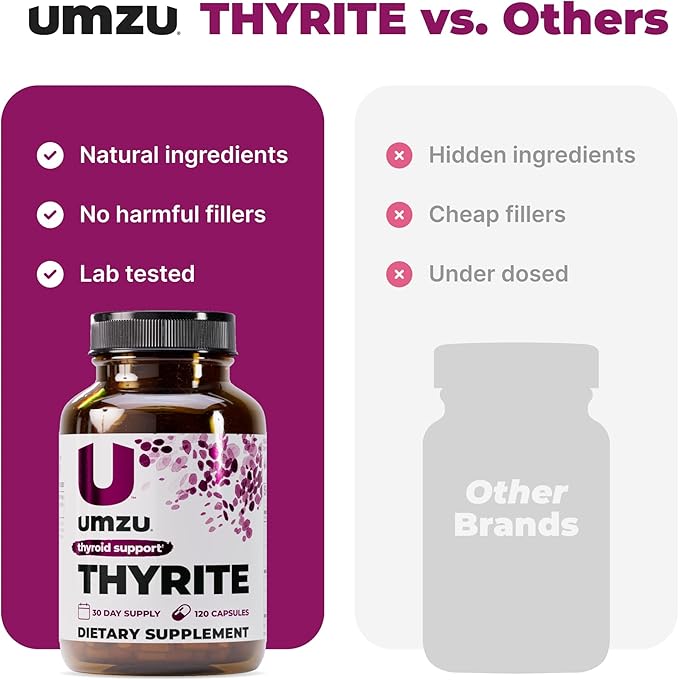 UMZU Thyrite Thyroid Support Supplement, 30 Day Supply – Magnesium Zinc Copper Iodine Selenium and Adaptogenic Herbs Formula – Supports Metabolism Energy and Daily Wellness for Balanced Daily Support
