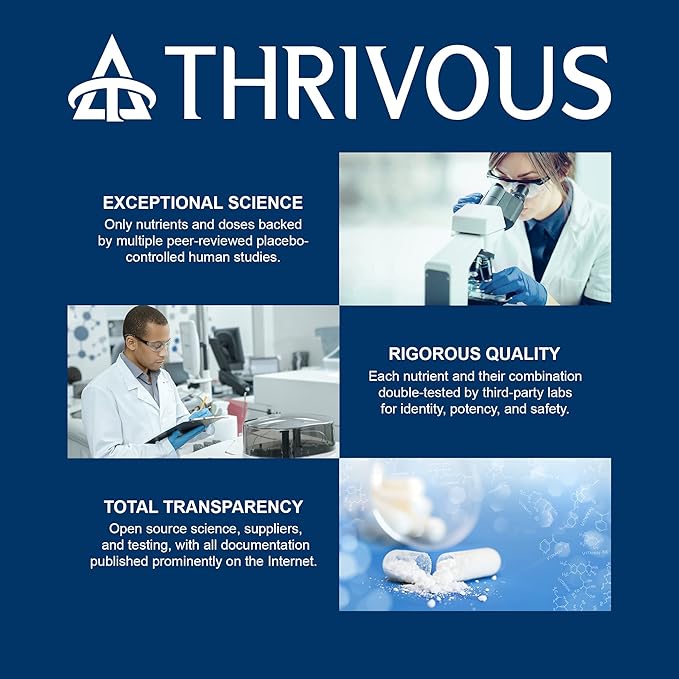 Thrivous Vitality Geroprotector – Metabolic & Cellular Support Supplement with Berberine, Nicotinamide Riboside, Mirtoselect Blueberry, Resveratrol & CoQ10 – 60 Vegan Capsules