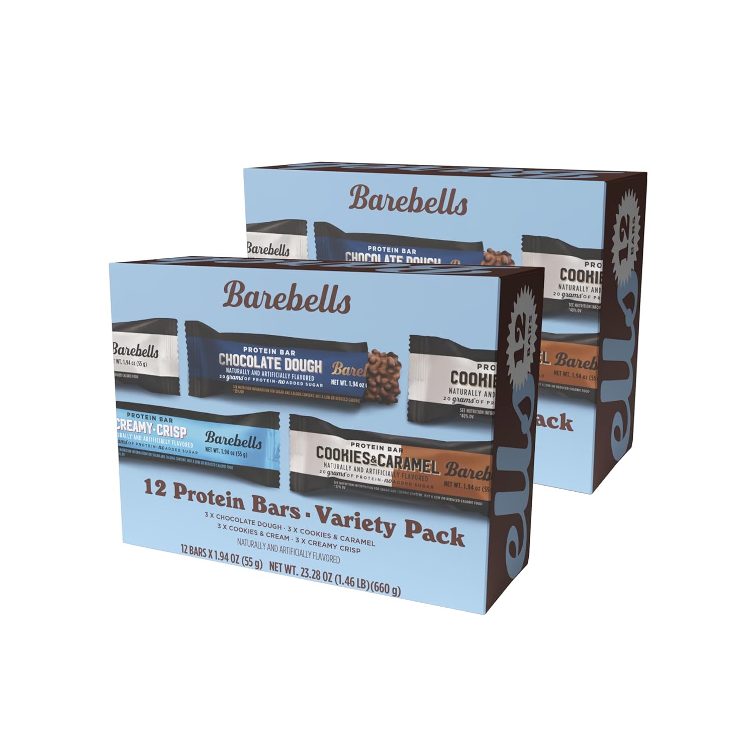 Barebells Protein Bars People's Choice Variety Pack - 24 Bars (2 Packs of 12), 20g High Protein Treats - Chocolate Nutrition Bars with No Added Sugar - On-The-Go Breakfast or Post-Workout Snack.