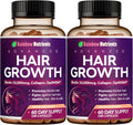 (2 Pack) Hair Growth Vitamins for Women | Biotin 10,000mcg, Collagen, Patented OptiMSM®, goMCT®, Saw Palmetto | Naturally Regrow Stronger & Healthier Hair, Skin and Nails | May Stop Hair Loss