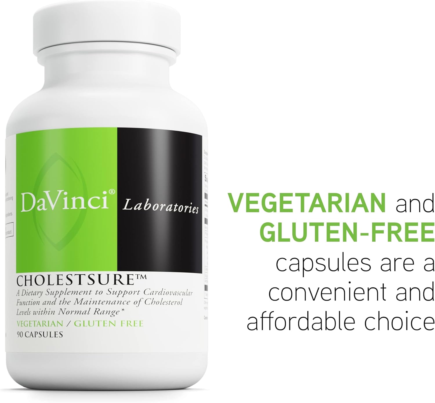DAVINCI Labs CholestSure Supplement - Supports Cardiovascular Function - Helps Maintain Healthy Cholesterol Levels in a Normal Range - with CoQ10 - Gluten Free - 90 Vegetarian Capsules