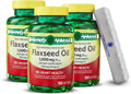 Flaxseed Oil 1000mg, 100 Softgels - Dietary Supplement + 7 Day Pill Organizer Included (Pack of 3)