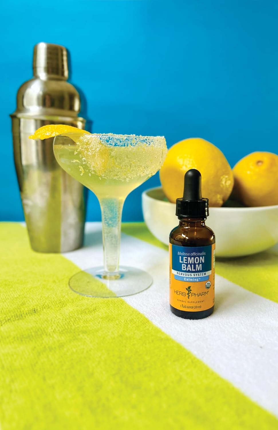 Herb Pharm Certified Organic Lemon Balm Liquid Extract for Calming Nervous System Support, Organic Cane Alcohol, 1 Ounce